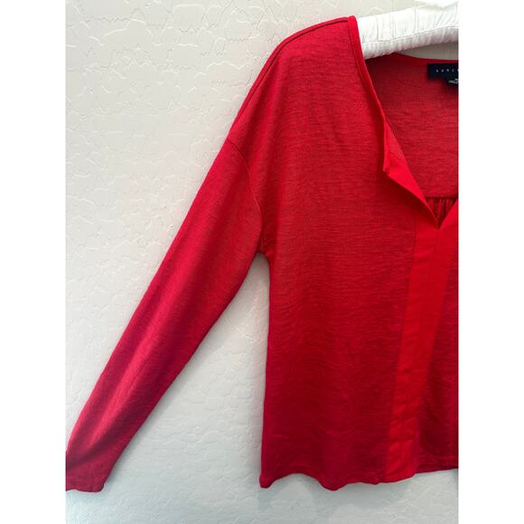 SANCTUARY | Hanna Red Lightweight Long Sleeve Top | XS - Picture 3 of 6